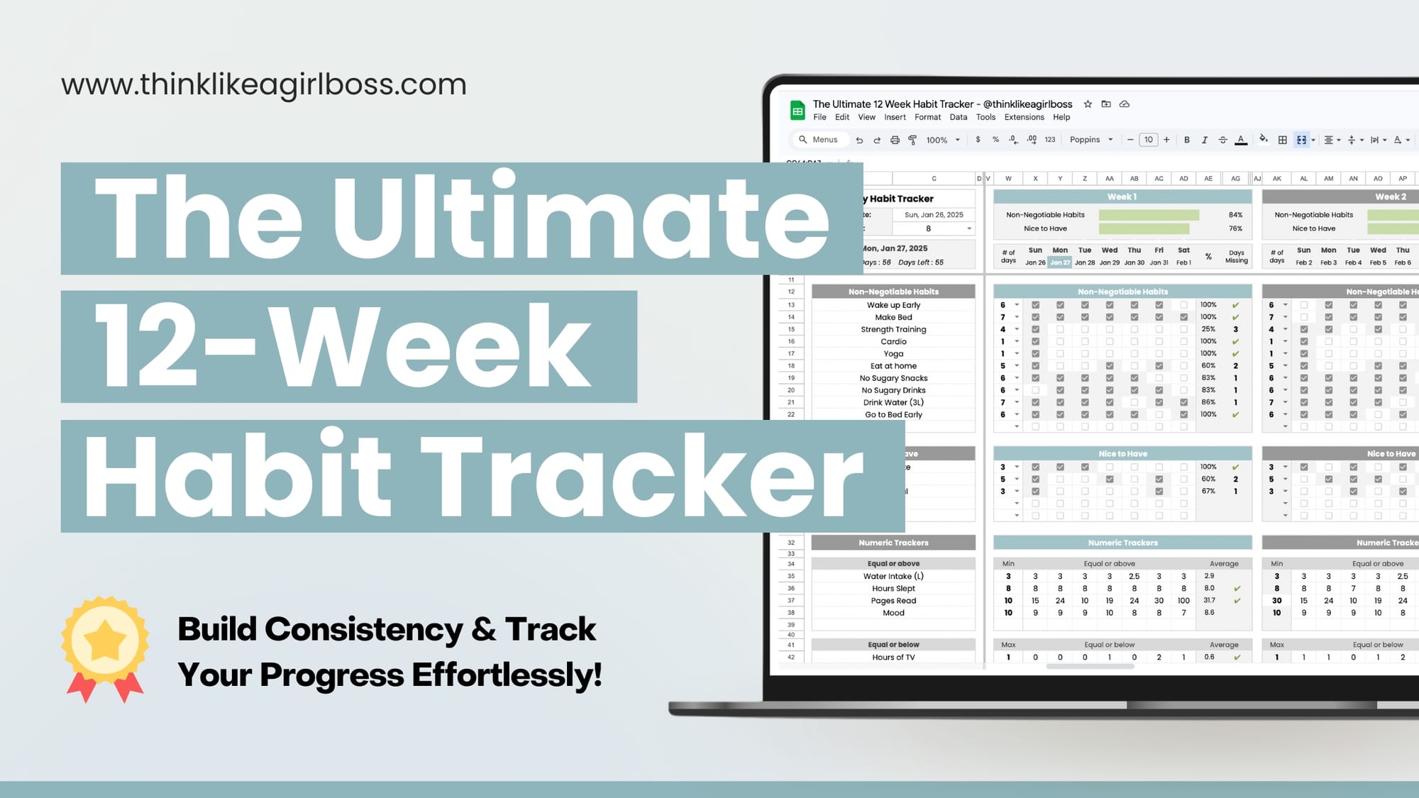 The Ultimate 12-Week Habit Tracker: Build Consistency & Track Your Progress Effortlessly