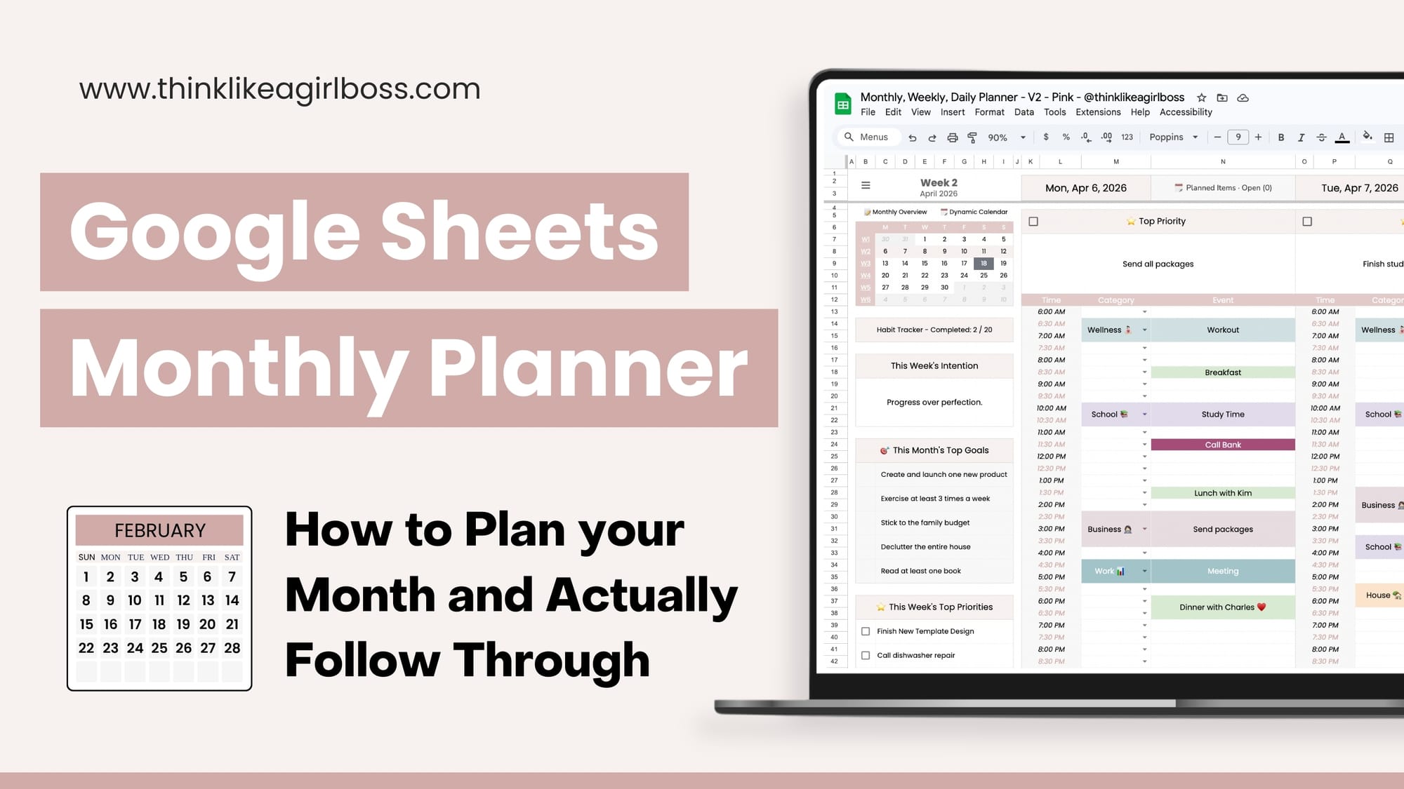 Google Sheets Monthly Planner: How to Plan Your Month and Actually Follow Through