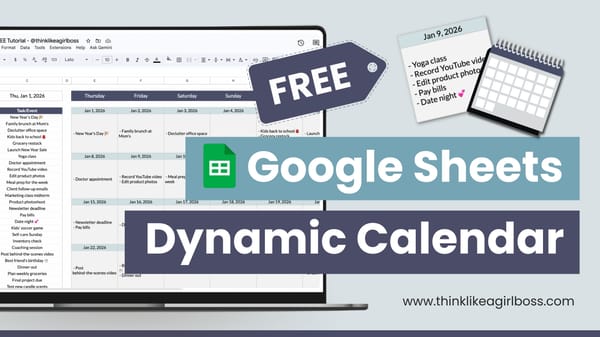 Dynamic Calendar Google Sheets Template (Free Download)